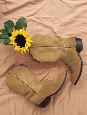 J. Chisholm Tan Suede Western Boots